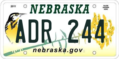 NE license plate ADR244