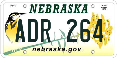 NE license plate ADR264
