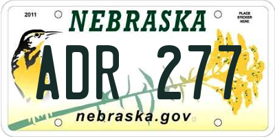 NE license plate ADR277