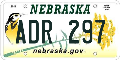 NE license plate ADR297