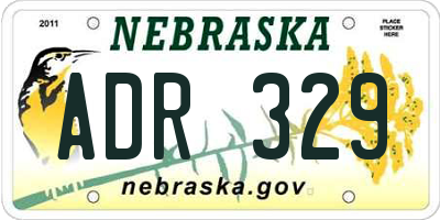 NE license plate ADR329