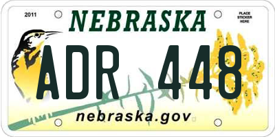 NE license plate ADR448