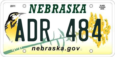 NE license plate ADR484