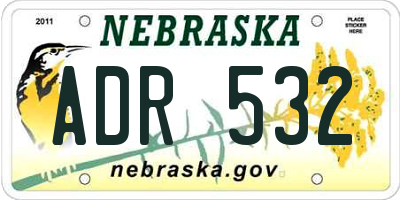 NE license plate ADR532