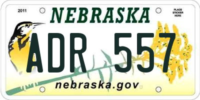 NE license plate ADR557