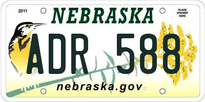NE license plate ADR588