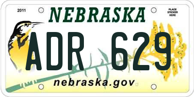 NE license plate ADR629