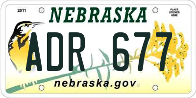 NE license plate ADR677