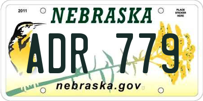 NE license plate ADR779