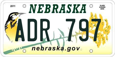 NE license plate ADR797