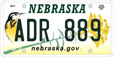 NE license plate ADR889