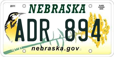 NE license plate ADR894