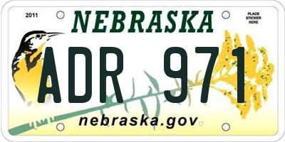 NE license plate ADR971