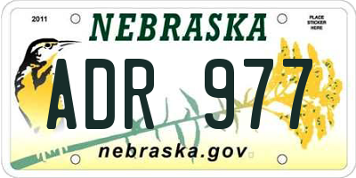 NE license plate ADR977