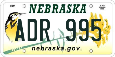 NE license plate ADR995