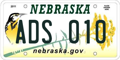 NE license plate ADS010