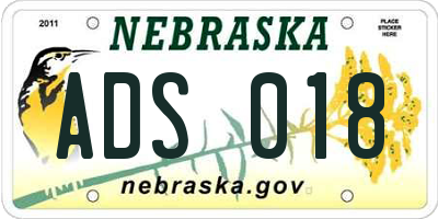 NE license plate ADS018