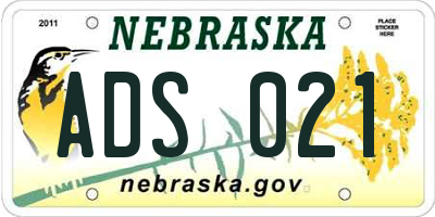 NE license plate ADS021