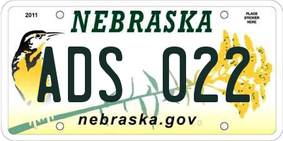 NE license plate ADS022