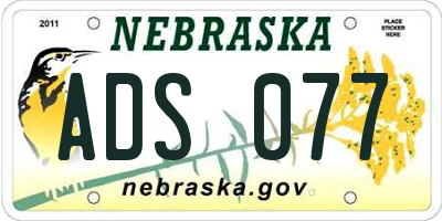 NE license plate ADS077