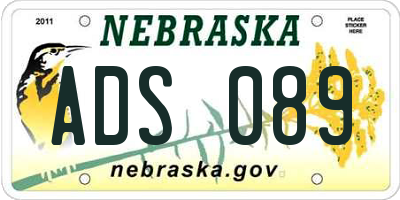 NE license plate ADS089