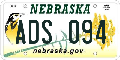 NE license plate ADS094
