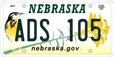 NE license plate ADS105