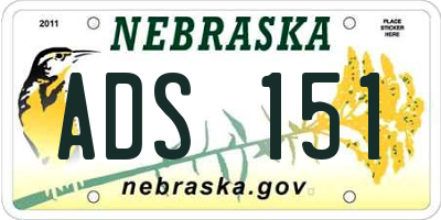 NE license plate ADS151
