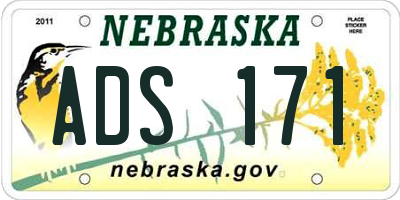 NE license plate ADS171