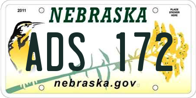 NE license plate ADS172