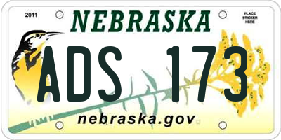 NE license plate ADS173