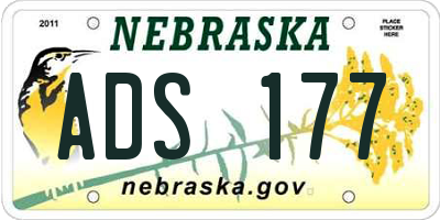 NE license plate ADS177