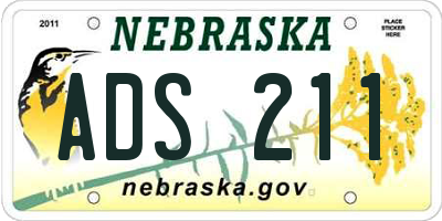 NE license plate ADS211