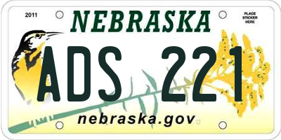 NE license plate ADS221