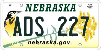 NE license plate ADS227