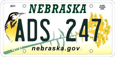 NE license plate ADS247