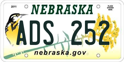 NE license plate ADS252