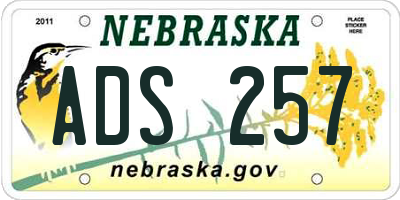 NE license plate ADS257