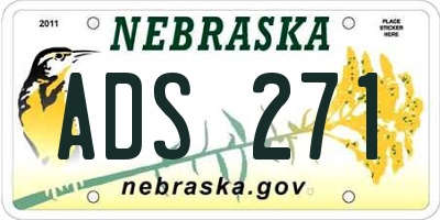 NE license plate ADS271