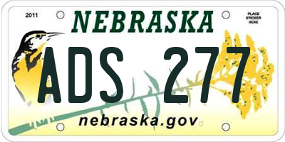 NE license plate ADS277