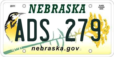 NE license plate ADS279