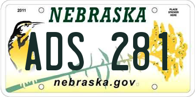 NE license plate ADS281