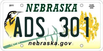 NE license plate ADS301