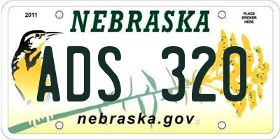 NE license plate ADS320