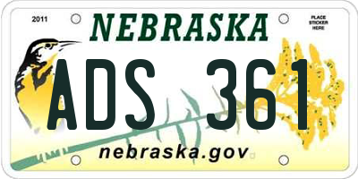 NE license plate ADS361