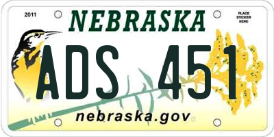 NE license plate ADS451