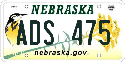 NE license plate ADS475