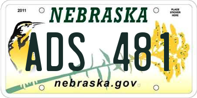 NE license plate ADS481