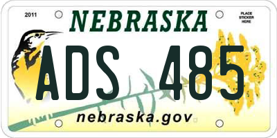 NE license plate ADS485