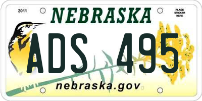 NE license plate ADS495